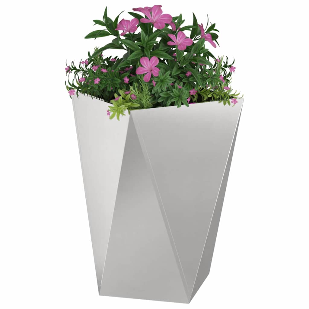 Fioriera 2 pcs Argento 50 x 50 x 75 cm Acciaio inossidabile