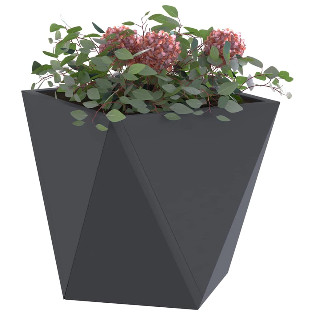 Fioriera 2 pcs Antracite 30 x 30 x 30 cm Acciaio
