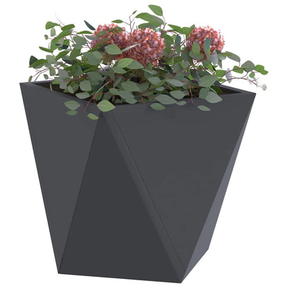 Fioriera 2 pcs Antracite 30 x 30 x 30 cm Acciaio