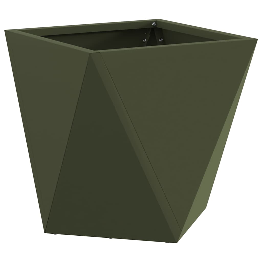 Fioriera 2 pcs Verde oliva 30 x 30 x 30 cm Acciaio