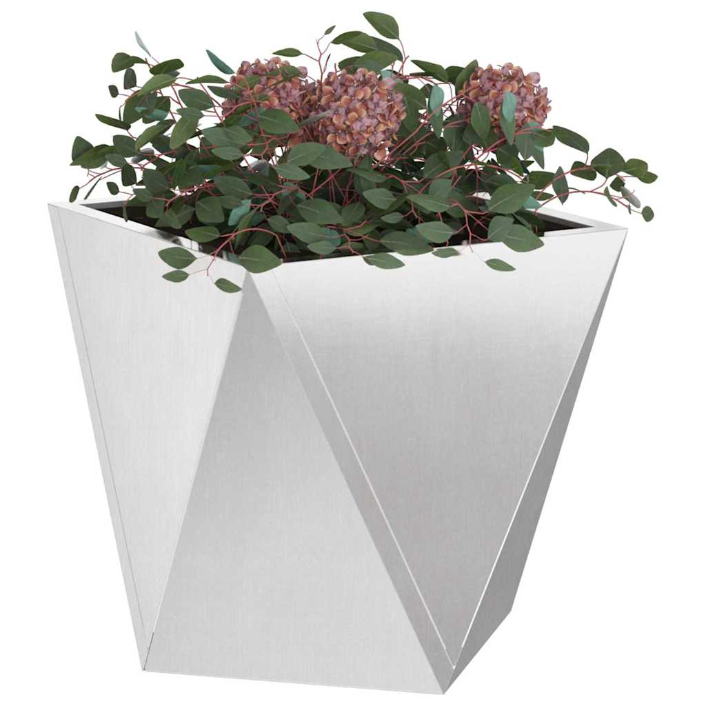 Fioriera 2 pcs Argento 30 x 30 x 30 cm Acciaio inossidabile