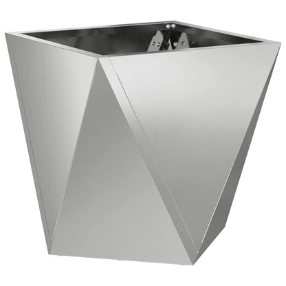 Fioriera 2 pcs Argento 30 x 30 x 30 cm Acciaio zincato