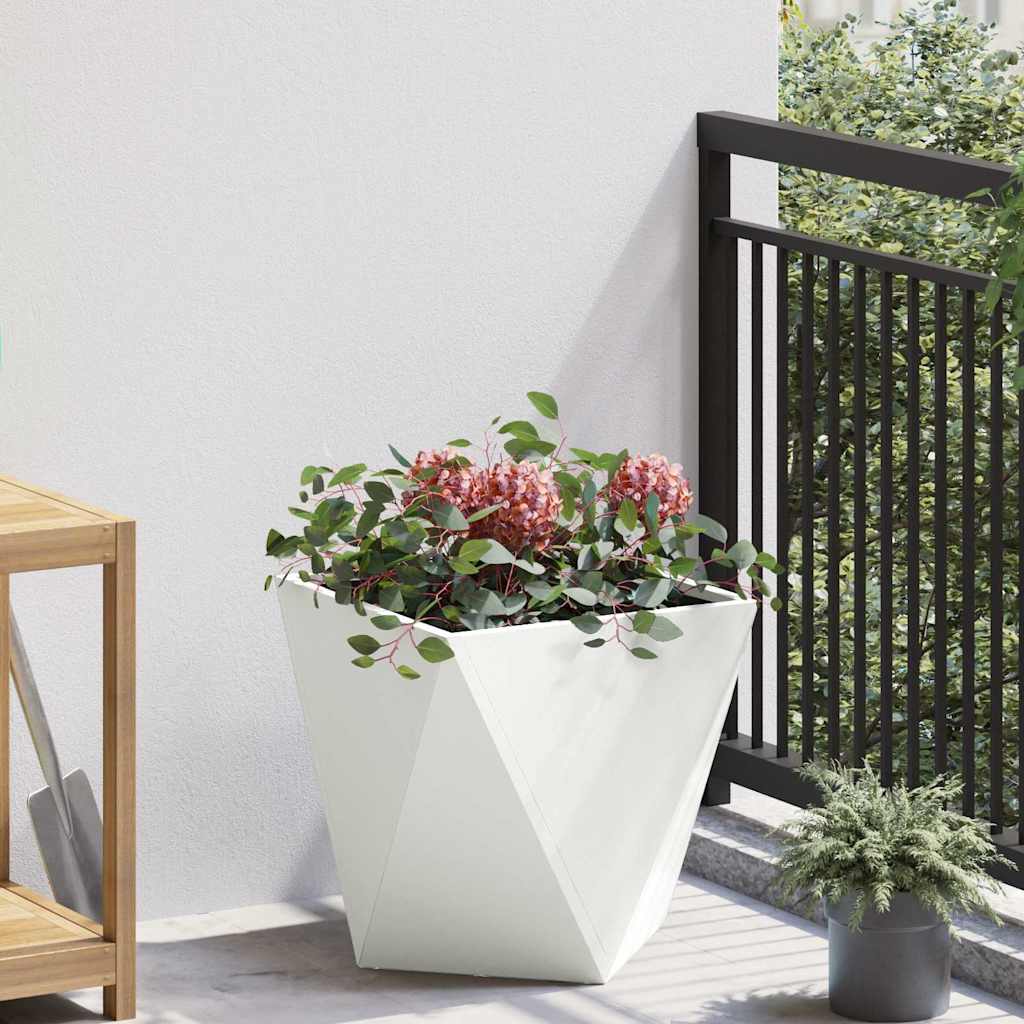 Fioriera Bianco 40 x 40 x 40 cm Acciaio