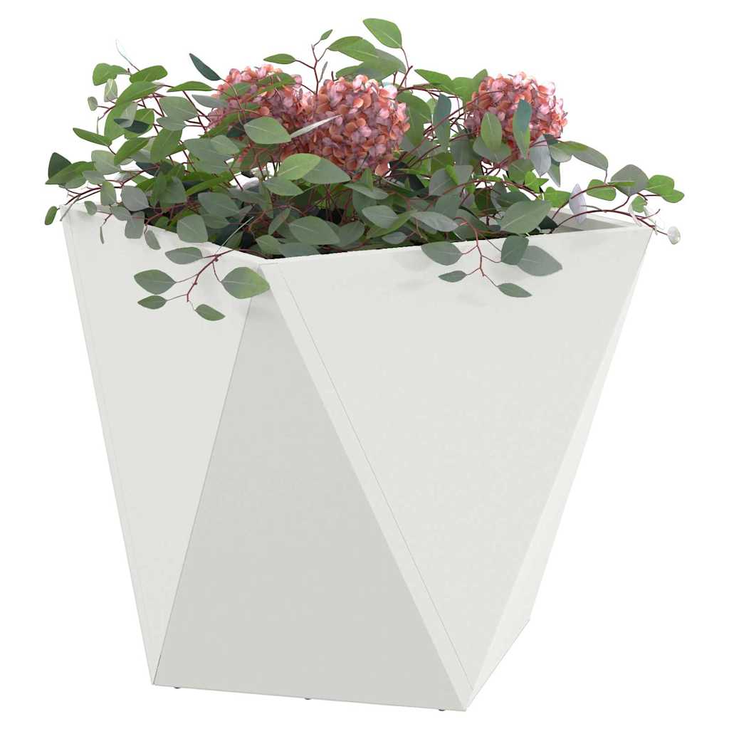 Fioriera Bianco 40 x 40 x 40 cm Acciaio