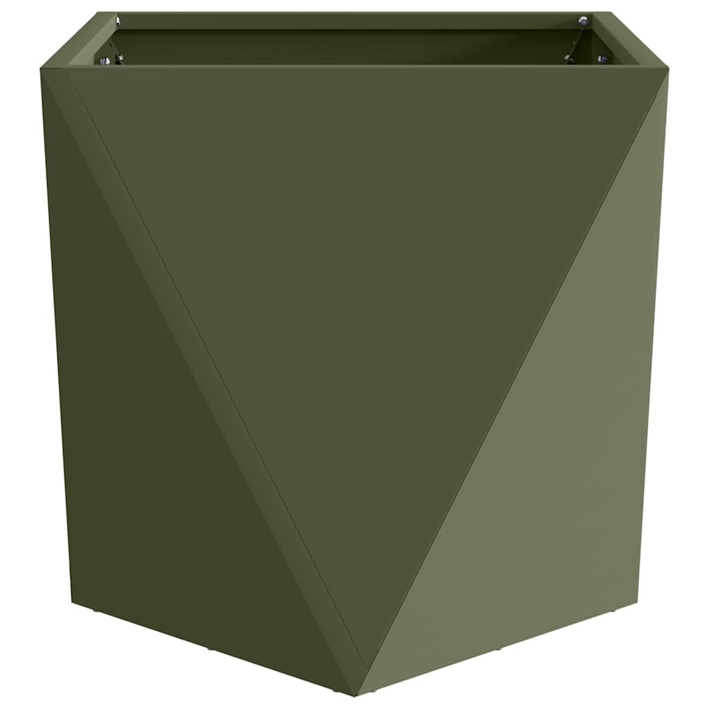 Fioriera Verde oliva 50 x 50 x 50 cm Acciaio