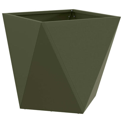 Fioriera 2 pcs Verde oliva 50 x 50 x 50 cm Acciaio