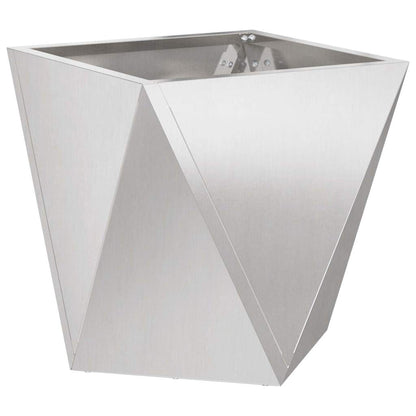 Fioriera 2 pcs Argento 50 x 50 x 50 cm Acciaio inossidabile