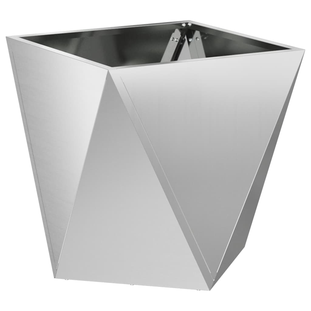 Fioriera 2 pcs Argento 50 x 50 x 50 cm Acciaio zincato