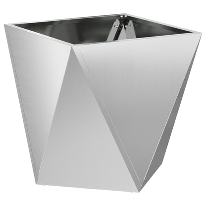Fioriera 2 pcs Argento 50 x 50 x 50 cm Acciaio zincato