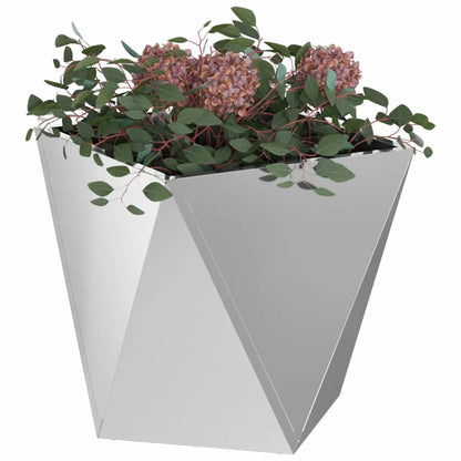 Fioriera 2 pcs Argento 50 x 50 x 50 cm Acciaio zincato