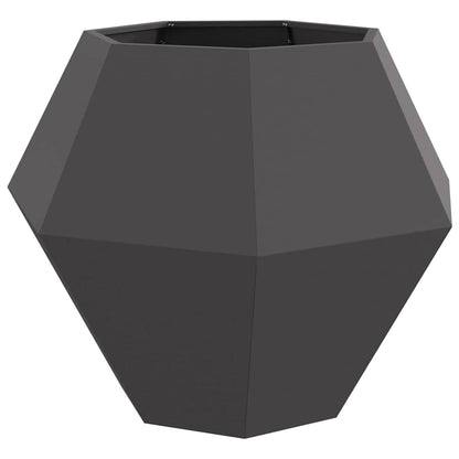 Fioriera 2 pcs Nero 100 x 100 x 80 cm Acciaio
