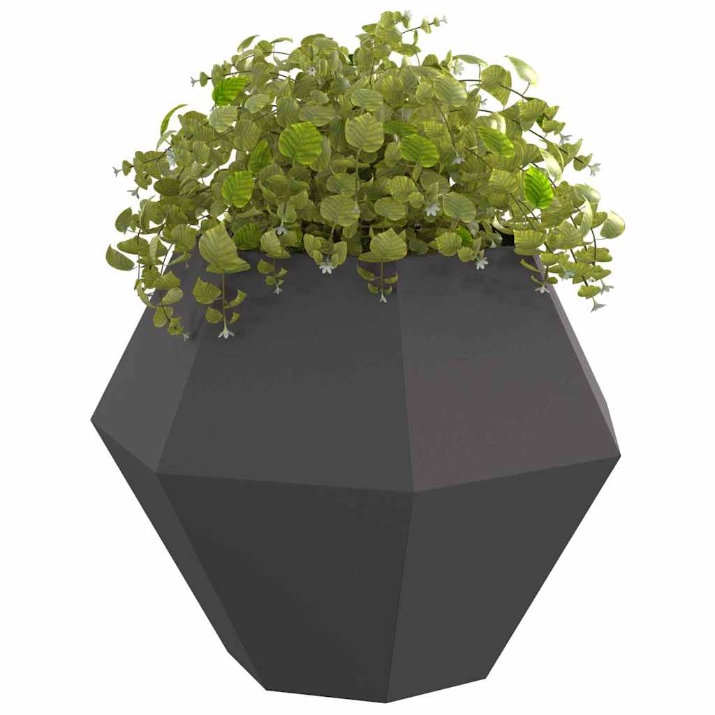 Fioriera 2 pcs Nero 100 x 100 x 80 cm Acciaio