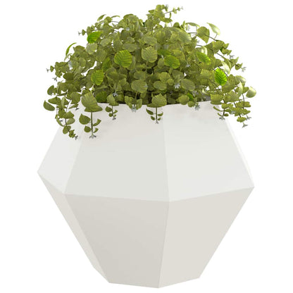 Fioriera 2 pcs Bianco 100 x 100 x 80 cm Acciaio