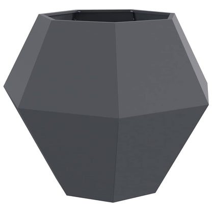 Fioriera 2 pcs Antracite 100 x 100 x 80 cm Acciaio