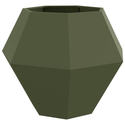Fioriera Verde oliva 100 x 100 x 80 cm Acciaio