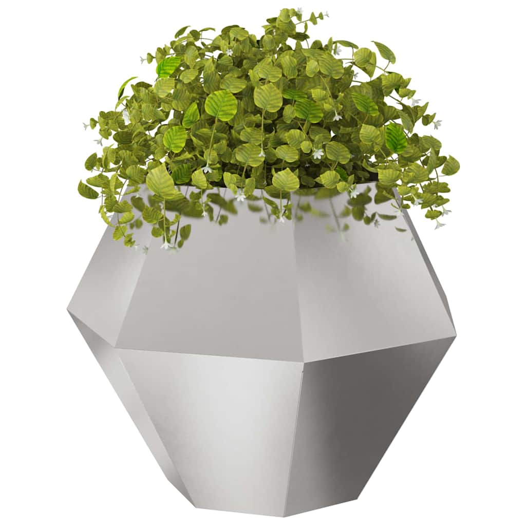 Fioriera 2 pcs Argento 100 x 100 x 80 cm Acciaio inossidabile