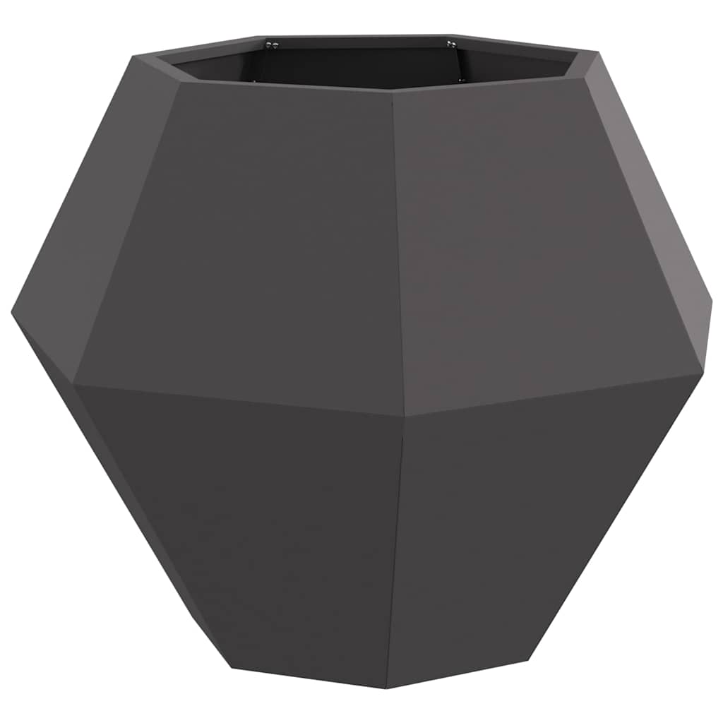 Fioriera 2 pcs Nero 75 x 75 x 60 cm Acciaio
