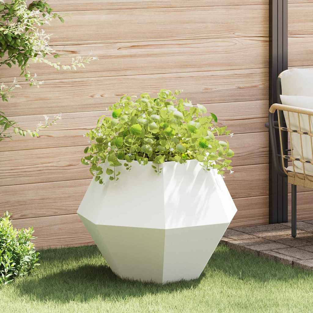 Fioriera Bianco 75 x 75 x 60 cm Acciaio