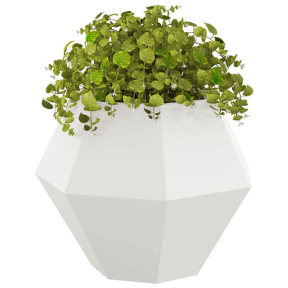 Fioriera 2 pcs Bianco 75 x 75 x 60 cm Acciaio