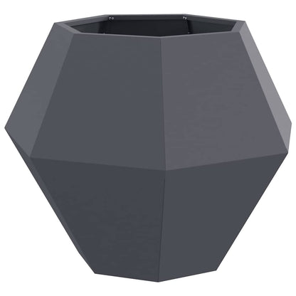 Fioriera 2 pcs Antracite 75 x 75 x 60 cm Acciaio