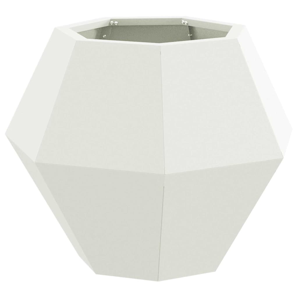 Fioriera 2 pcs Bianco 50 x 50 x 40 cm Acciaio