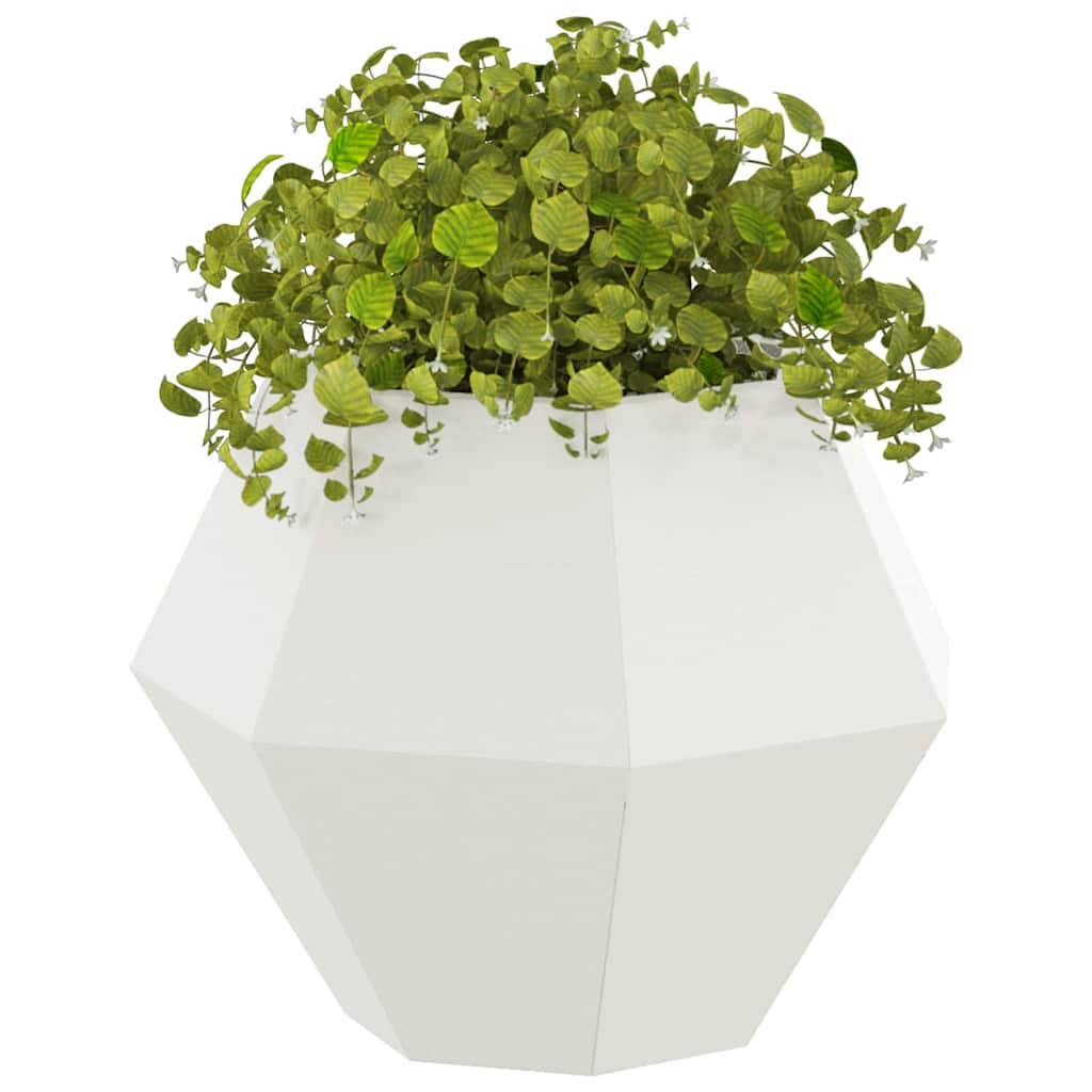 Fioriera 2 pcs Bianco 50 x 50 x 40 cm Acciaio