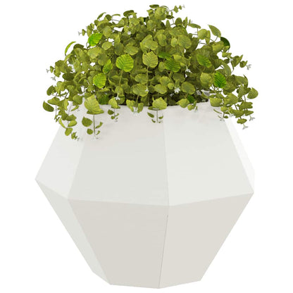 Fioriera 2 pcs Bianco 50 x 50 x 40 cm Acciaio