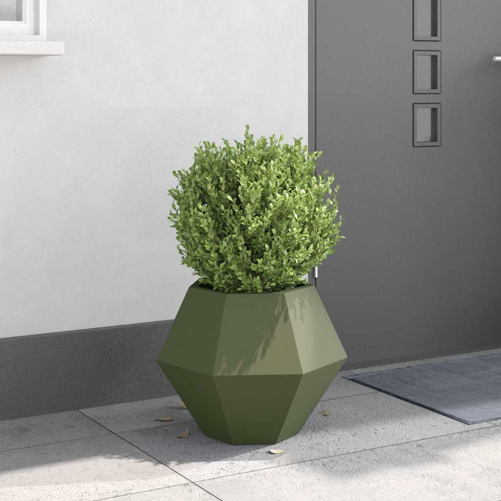 Fioriera Verde oliva 50 x 50 x 40 cm Acciaio