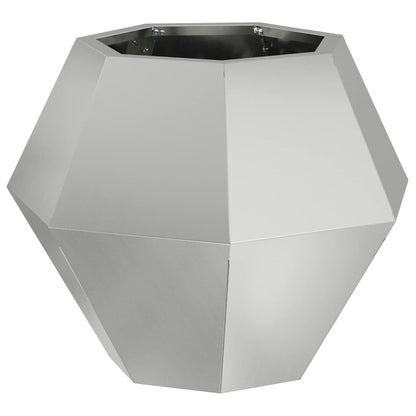 Fioriera 2 pcs Argento 50 x 50 x 40 cm Acciaio zincato
