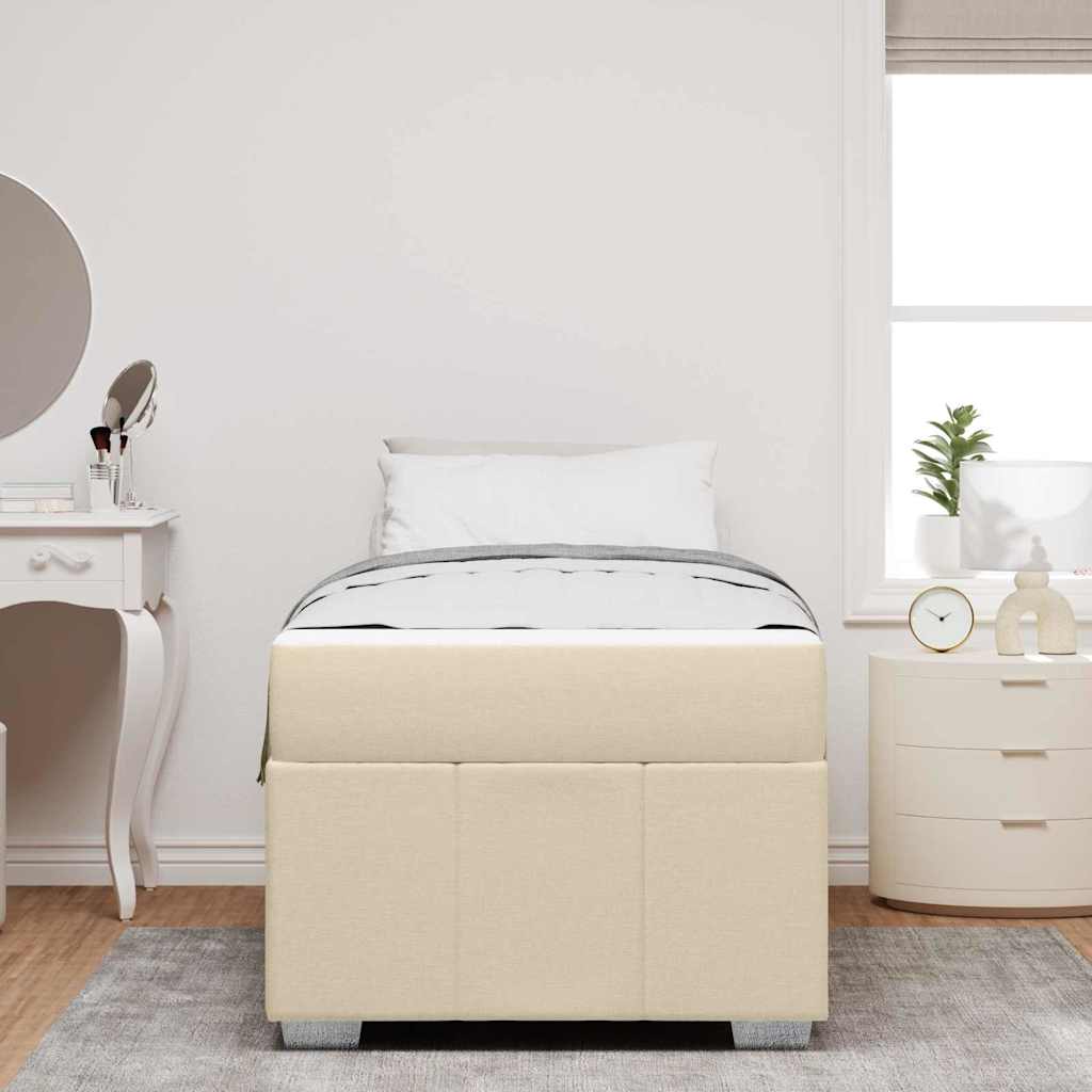 Struttura del letto con materasso Crema 80 x 200 cm Tessuto