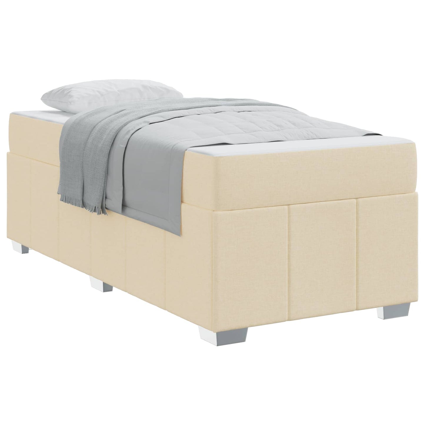 Struttura del letto con materasso Crema 90 x 200 cm Tessuto