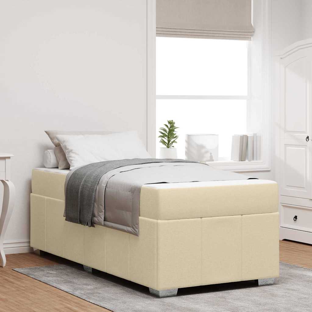 Struttura del letto con materasso Crema 100 x 200 cm Tessuto