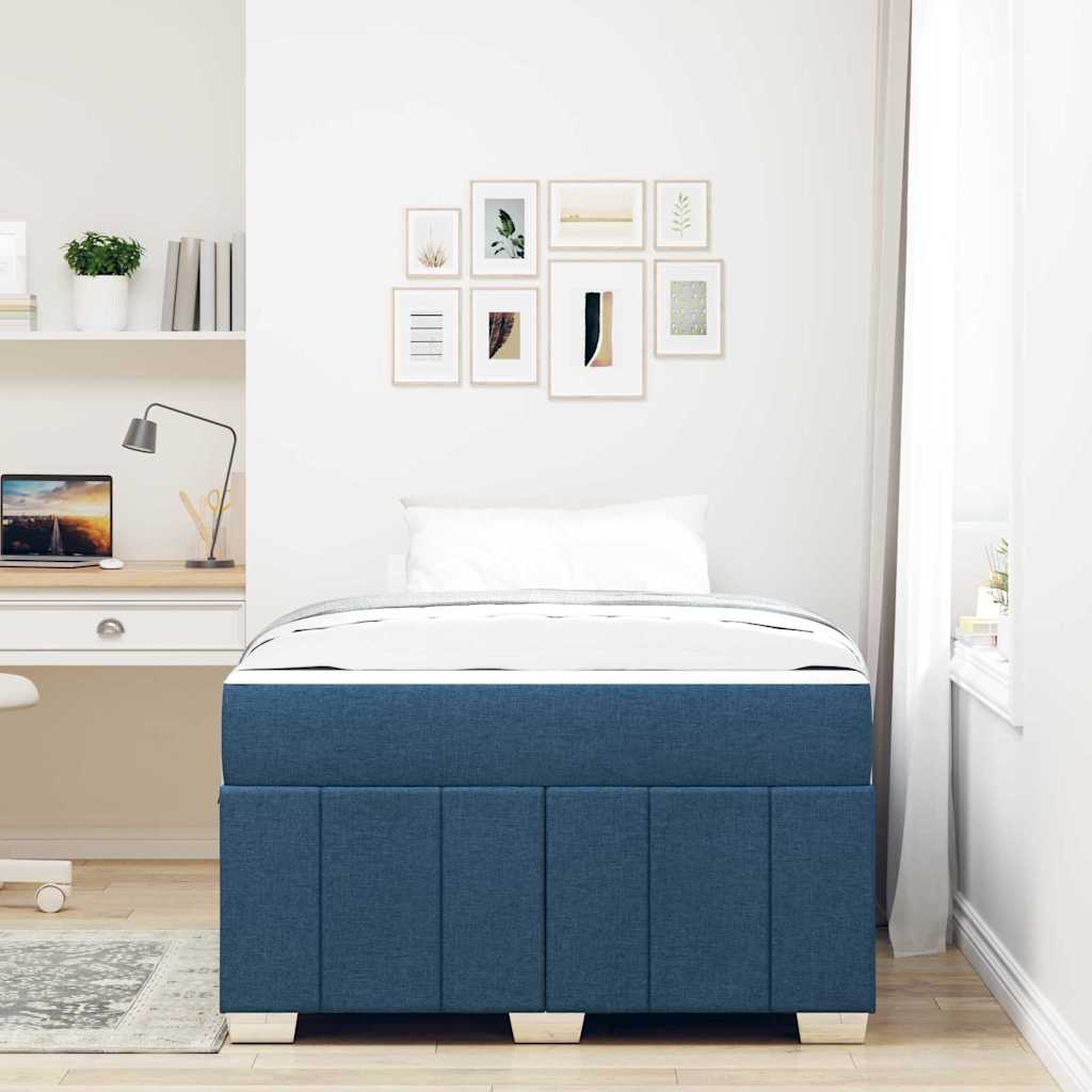 Struttura del letto con materasso Blu 120 x 200 cm Tessuto