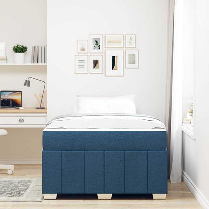 Struttura del letto con materasso Blu 120 x 200 cm Tessuto