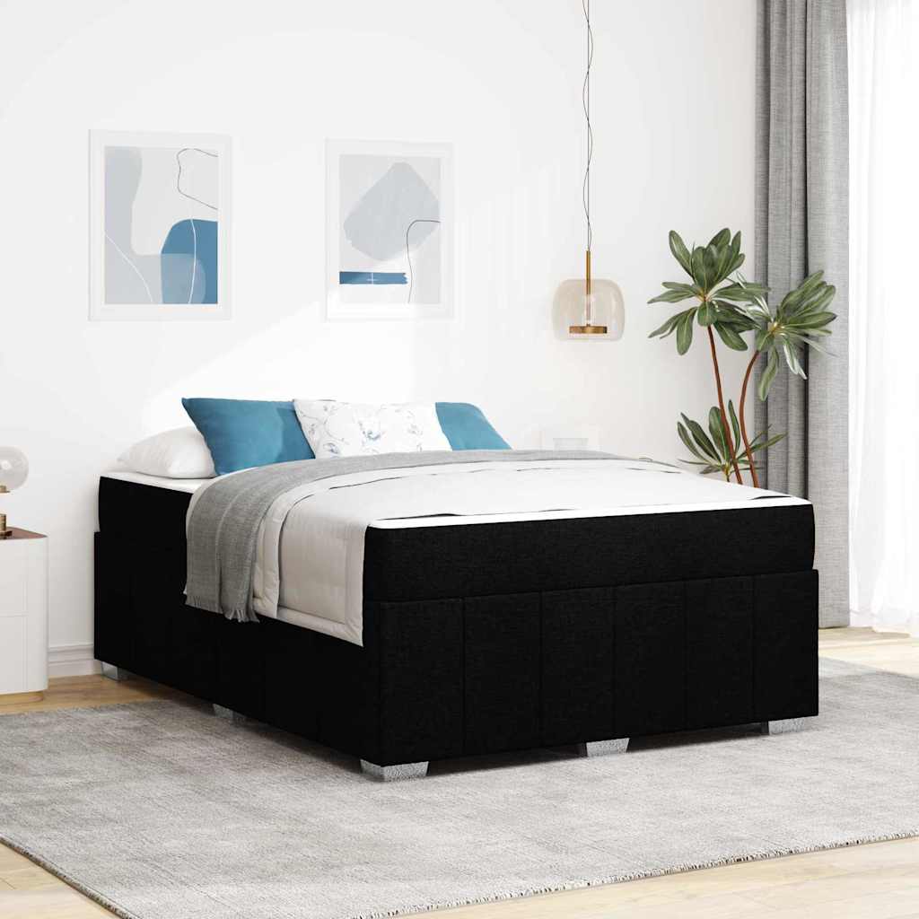 Struttura del letto con materasso Nero 140 x 200 cm Tessuto