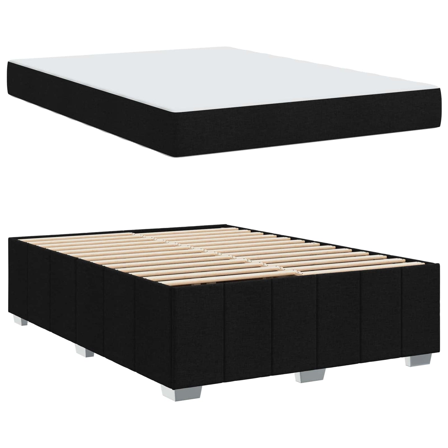 Struttura del letto con materasso Nero 140 x 200 cm Tessuto