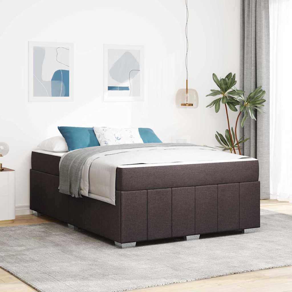 Struttura del letto Marrone Scuro 140 x 200 cm Tessuto
