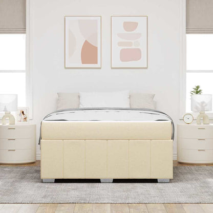 Struttura del letto con materasso Crema 140 x 200 cm Tessuto
