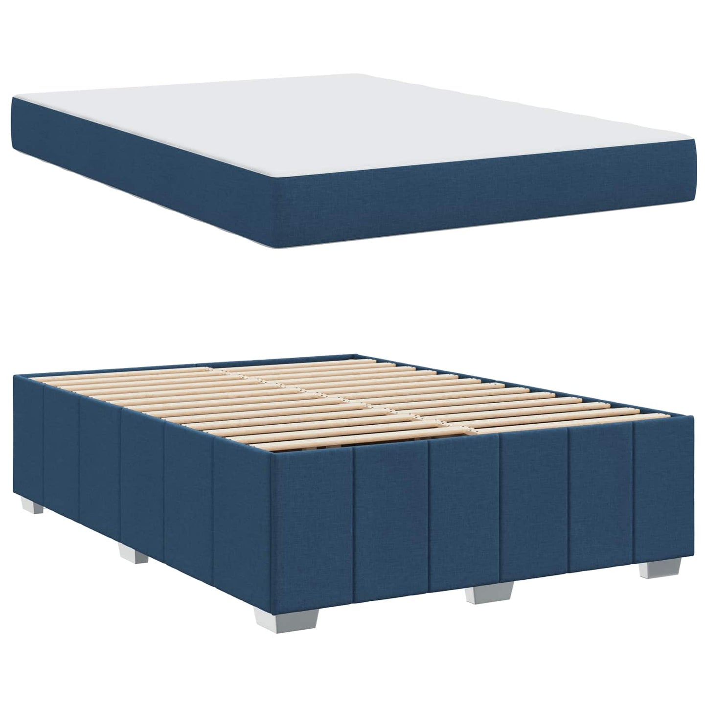 Struttura del letto con materasso Blu 140 x 200 cm Tessuto