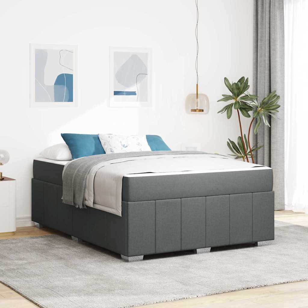 Struttura del letto Grigio scuro 160 x 200 cm Tessuto