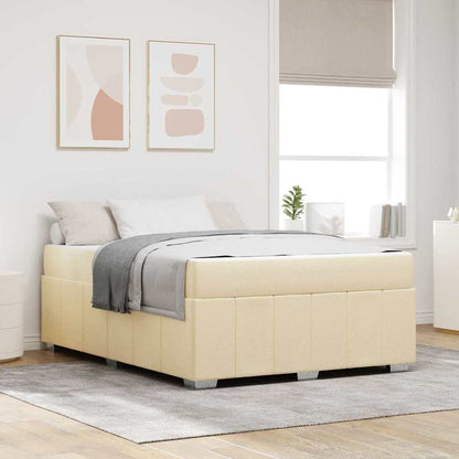 Struttura del letto con materasso Crema 160 x 200 cm Tessuto