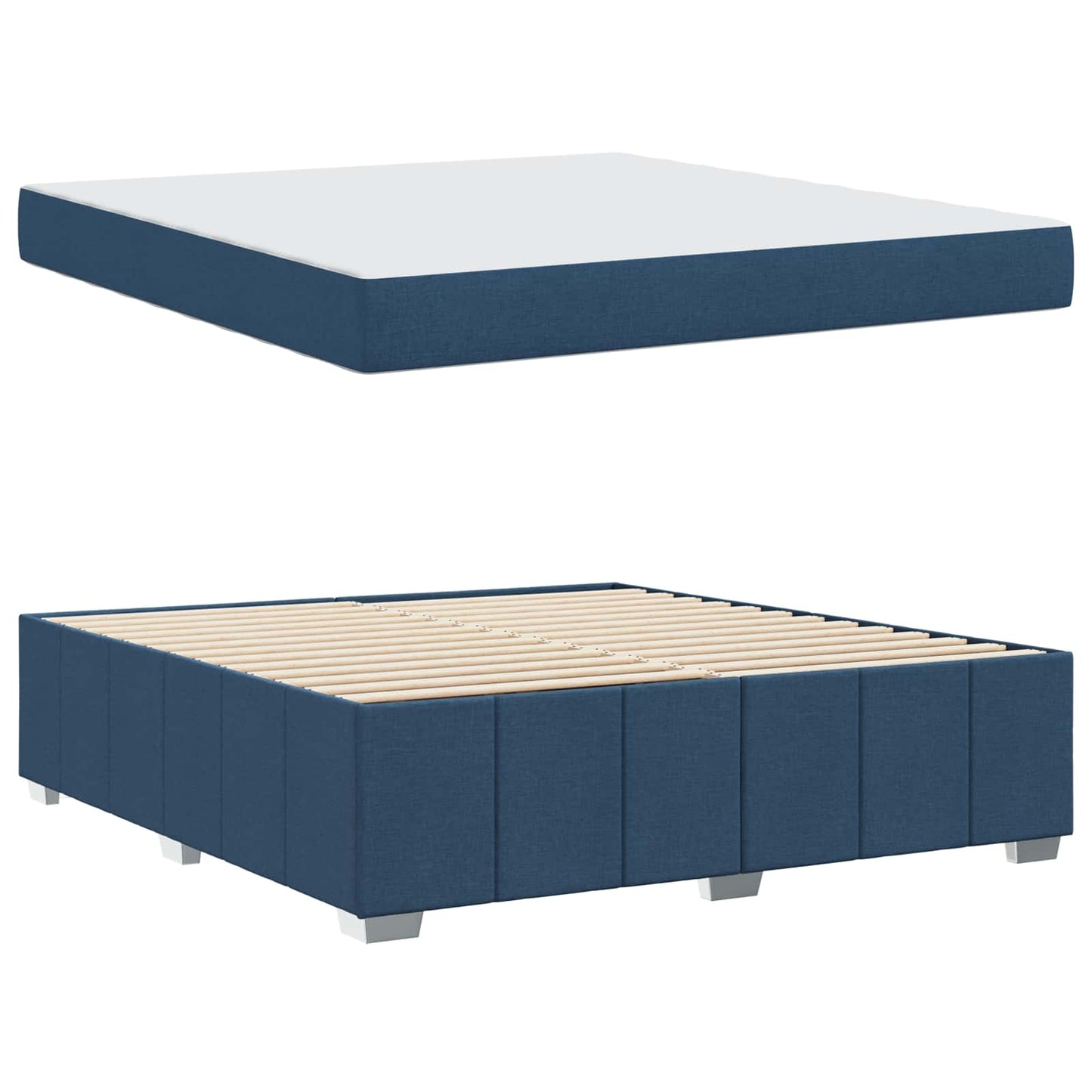Struttura del letto con materasso Blu 180 x 200 cm Tessuto