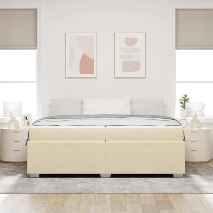 Struttura del letto con materasso Crema 200 x 200 cm Tessuto