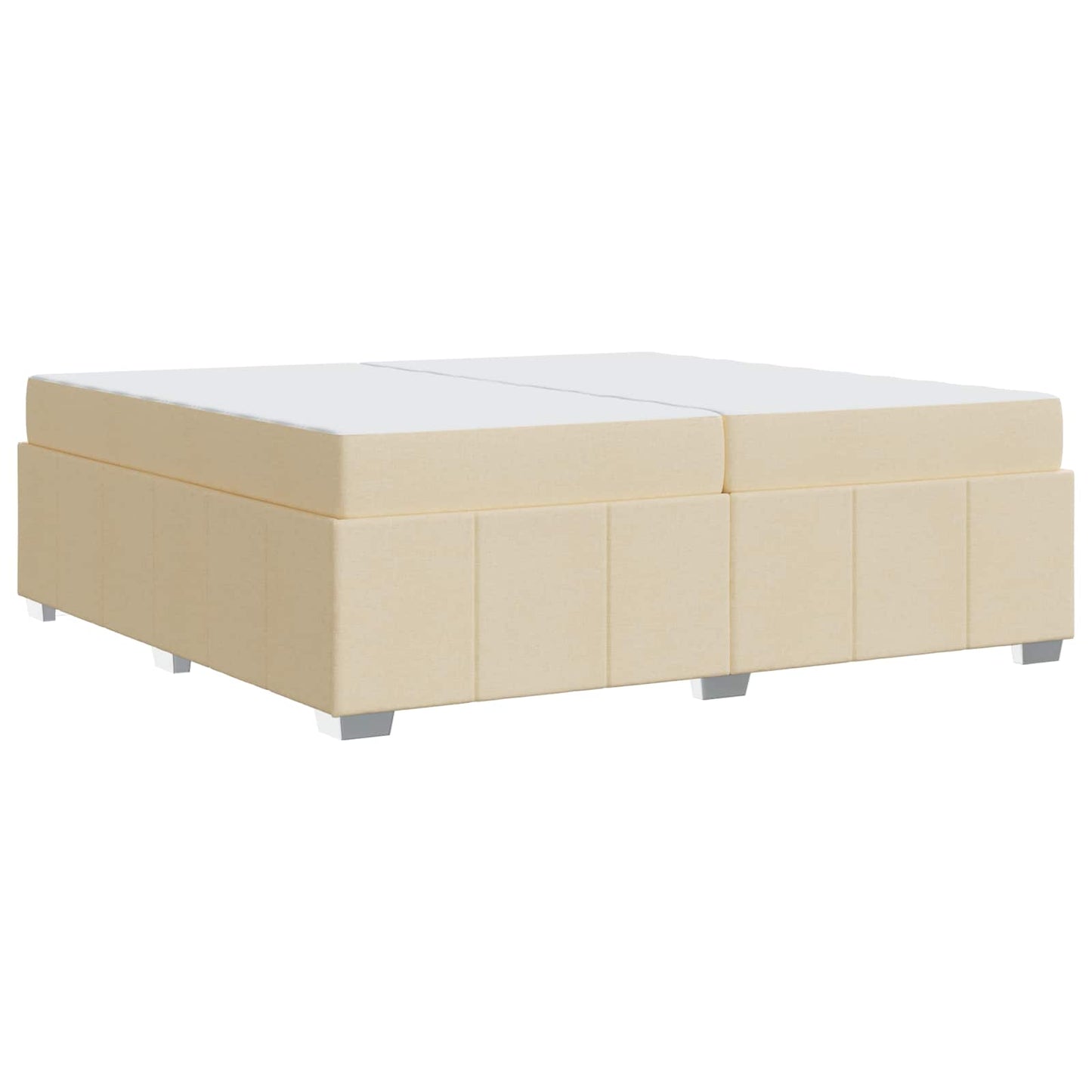 Struttura del letto con materasso Crema 200 x 200 cm Tessuto