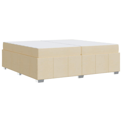 Struttura del letto con materasso Crema 200 x 200 cm Tessuto