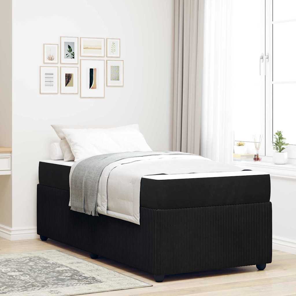 Struttura del letto con materasso Nero 80 x 200 cm Tessuto