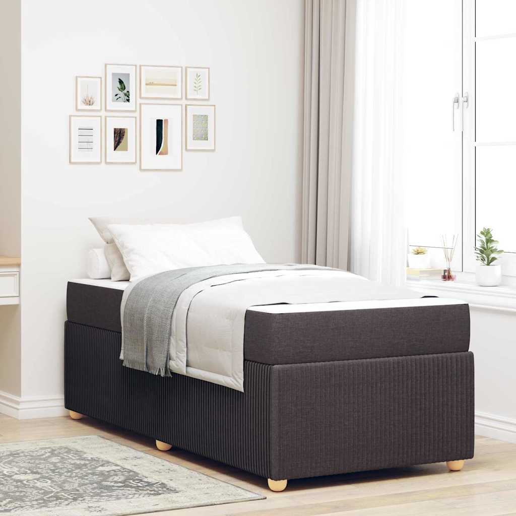 Struttura del letto Marrone Scuro 90 x 190 cm Tessuto