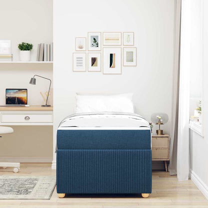 Struttura del letto con materasso Blu 90 x 190 cm Tessuto