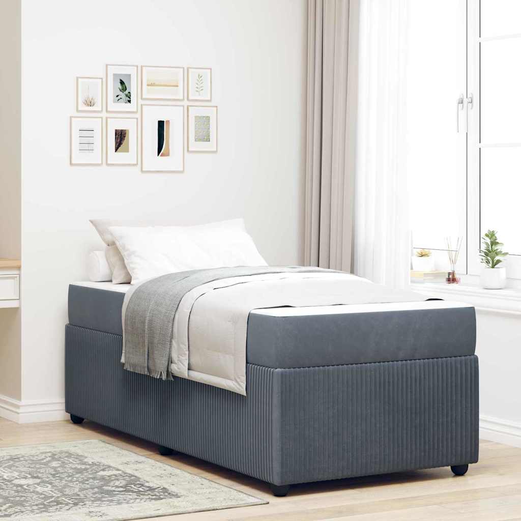 Struttura del letto Grigio scuro 90 x 190 cm Tessuto