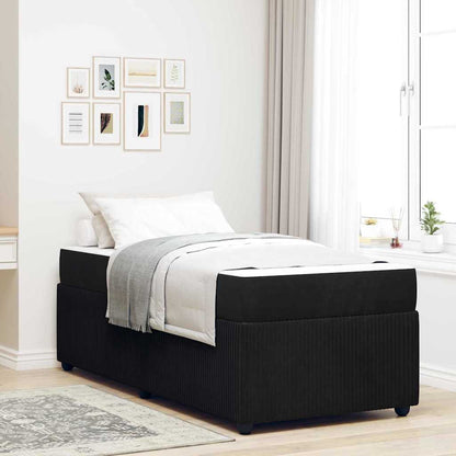 Struttura del letto con materasso Nero 90 x 190 cm Tessuto